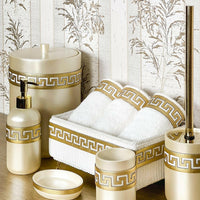 Anka Cream & Gold Bathroom Set