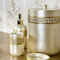 Anka Cream & Gold Bathroom Set