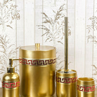 Anka Burgundy Red & Gold Bathroom Set