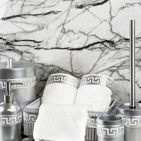 Anka Grey & Silver Bathroom Set