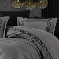 Esma Grey - Embroidered Luxury Duvet Cover Set