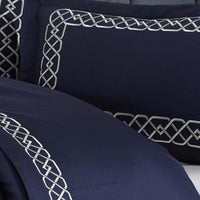 Esma Night Blue - Embroidered Luxury Duvet Cover Set