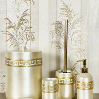 Anka Cream & Gold Bathroom Set
