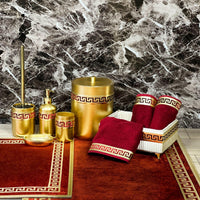 Anka Burgundy Red & Gold Bathroom Set