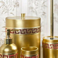 Anka Burgundy Red & Gold Bathroom Set