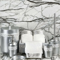 Anka Grey & Silver Bathroom Set