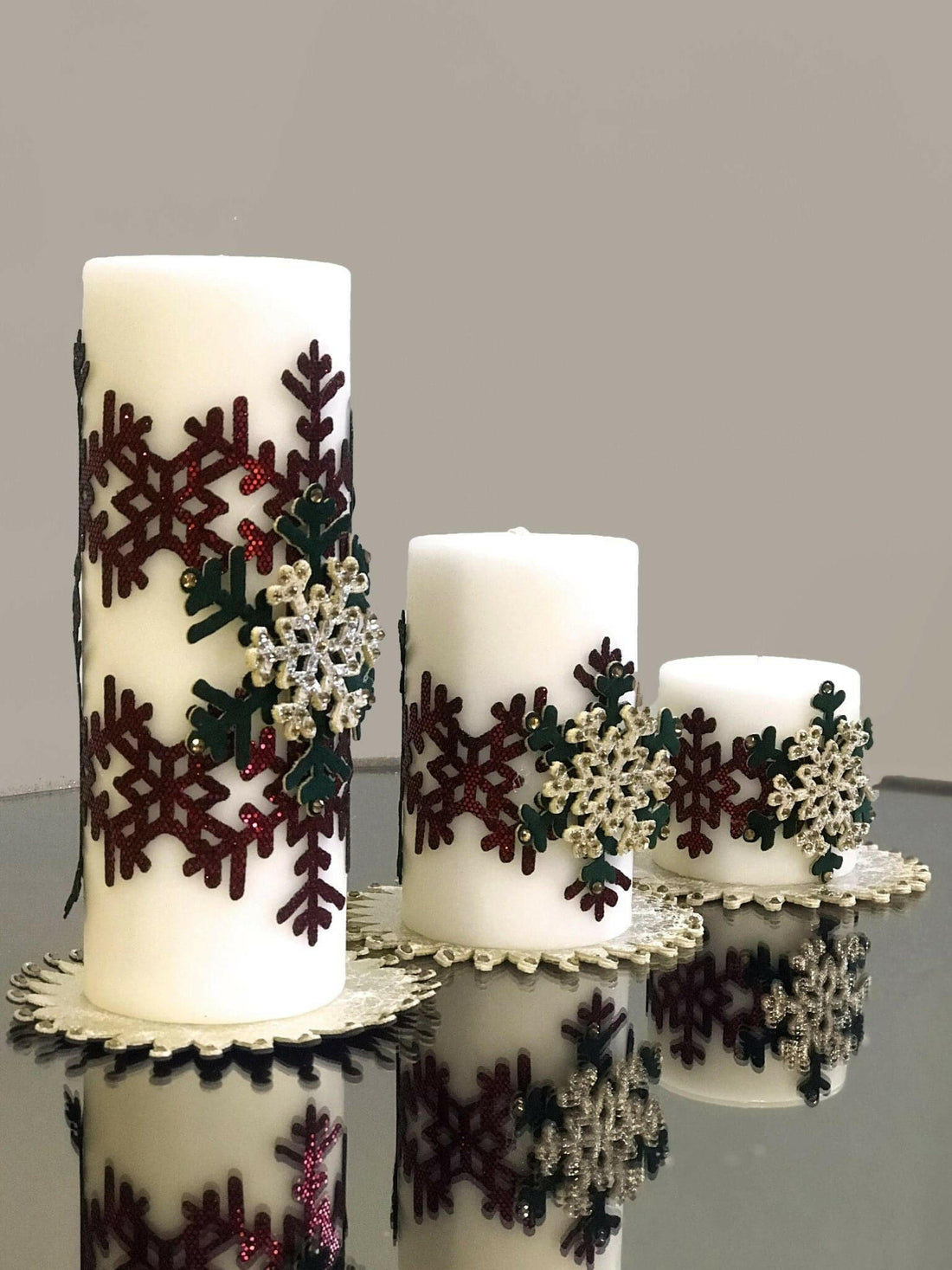 Christmas Snowflake Candle Set