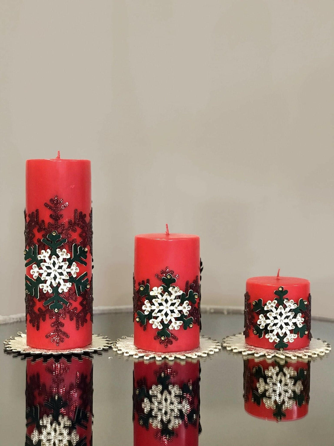 Christmas Snowflake Candle Set