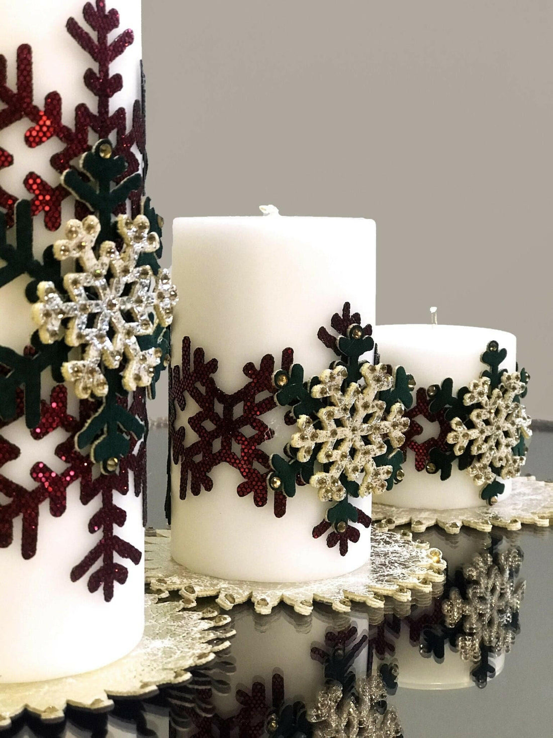 Christmas Snowflake Candle Set