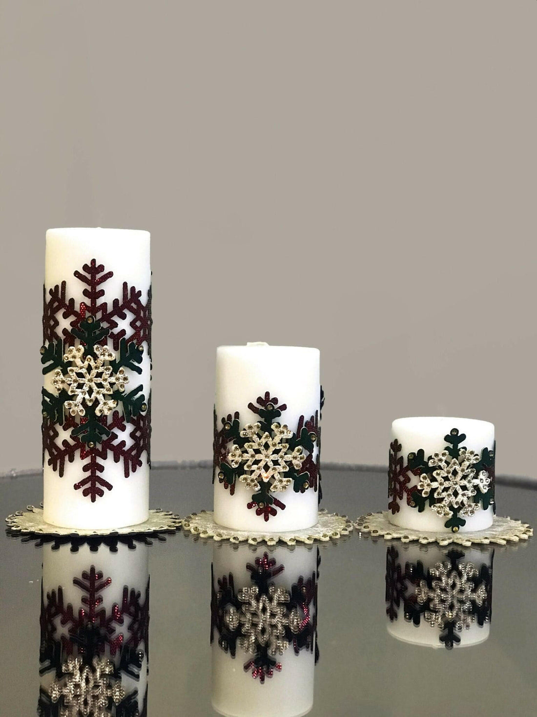 Christmas Snowflake Candle Set