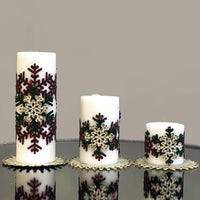 Christmas Snowflake Candle Set