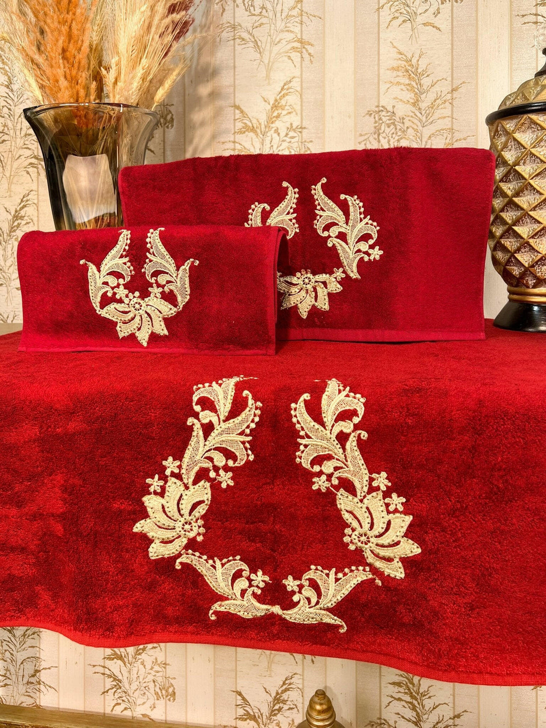 Deva Burgundy Towel Set