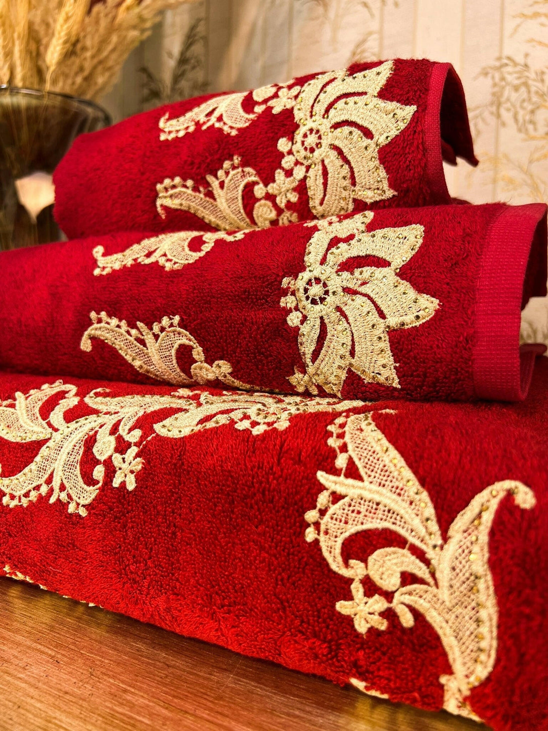 Deva Burgundy Towel Set