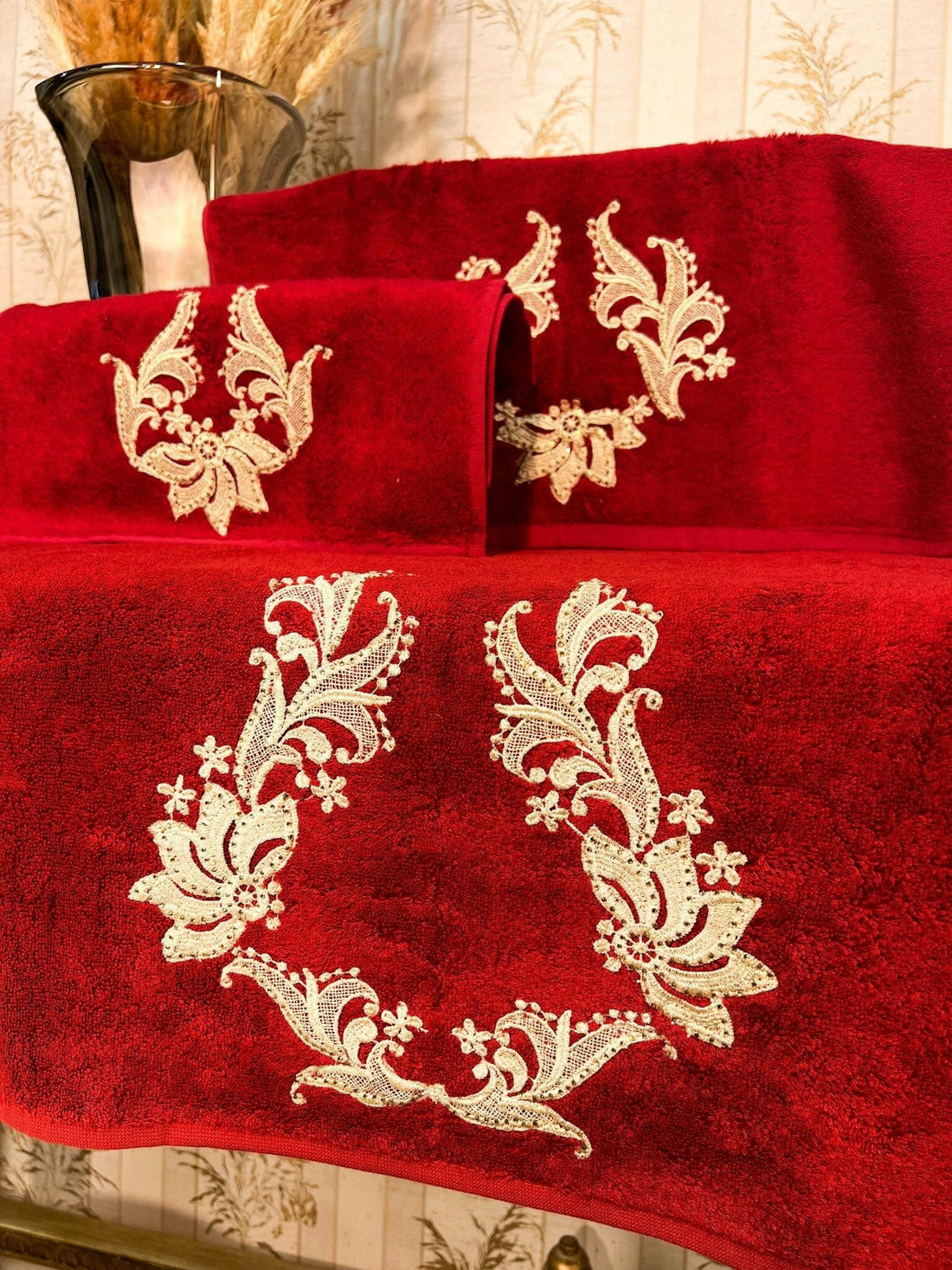 Deva Burgundy Towel Set