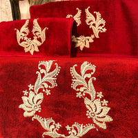 Deva Burgundy Towel Set
