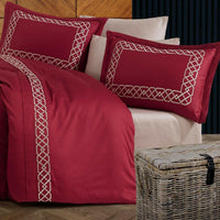 Esma Burgundy - Embroidered Luxury Duvet Cover Set