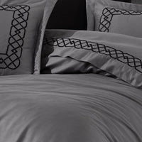 Esma Grey - Embroidered Luxury Duvet Cover Set