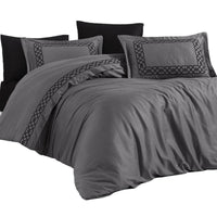 Esma Grey - Embroidered Luxury Duvet Cover Set