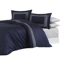 Esma Night Blue - Embroidered Luxury Duvet Cover Set