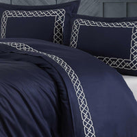 Esma Night Blue - Embroidered Luxury Duvet Cover Set