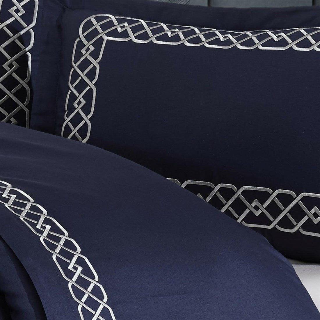 Esma Night Blue - Embroidered Luxury Duvet Cover Set