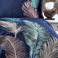 Yaprak Blue - Embroidered Luxury Duvet Cover Set