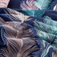 Yaprak Blue - Embroidered Luxury Duvet Cover Set
