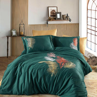 Yaprak Green - Embroidered Luxury Duvet Cover Set